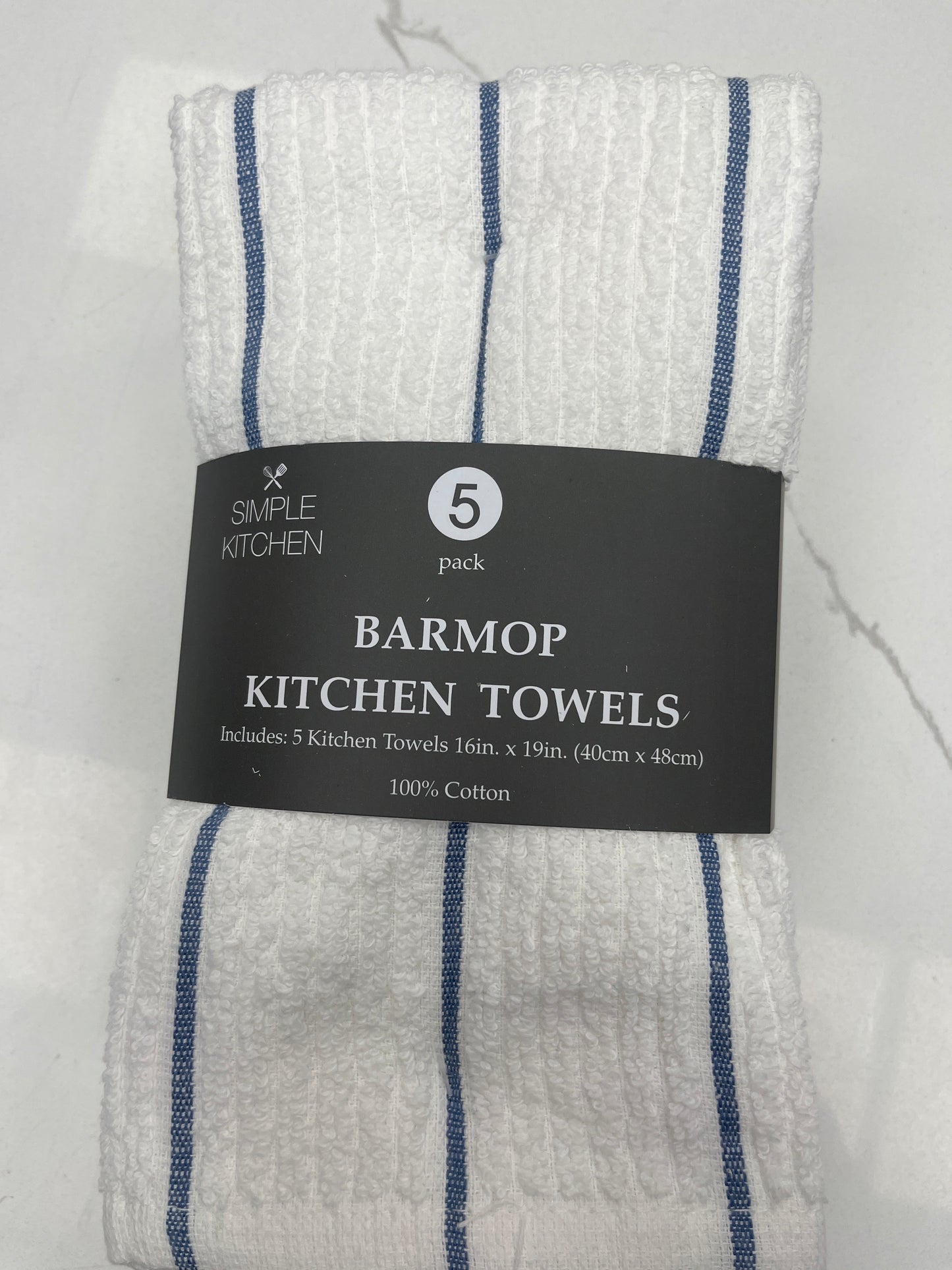5 pack Barmop kitchen towels 16x19
