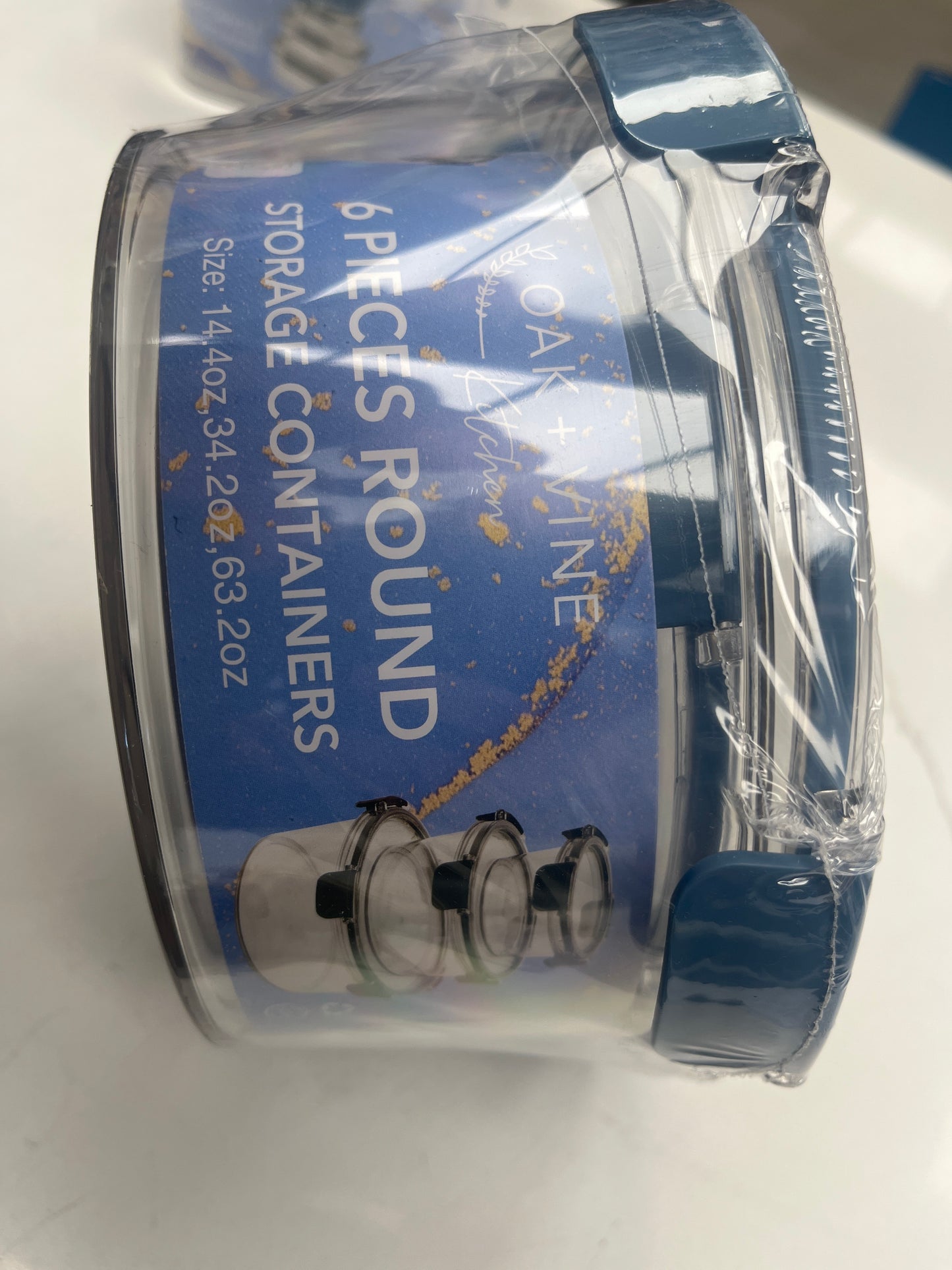 Six piece round food storage containers