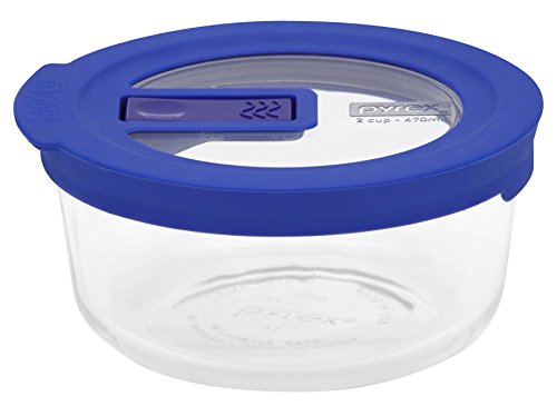 Pyrex No Leak Lids 2 Cup Blue