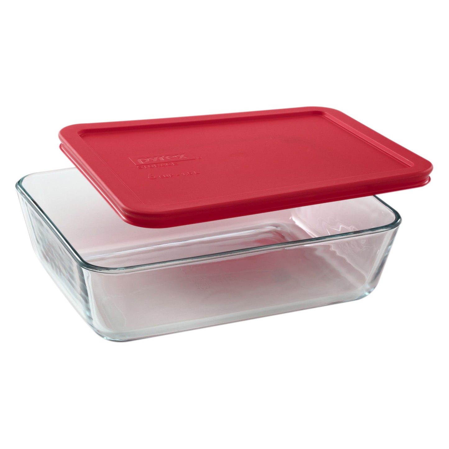 Pyrex Glass Storage 6 Cup Red