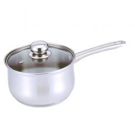 Stainless steel 1 quart sauce pan with glass cover
