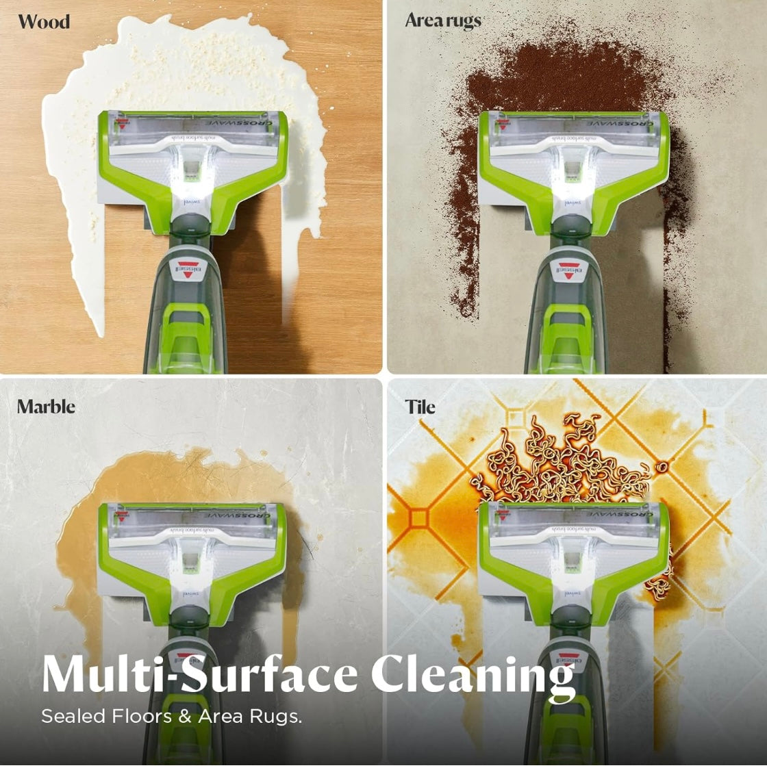 BISSELL Crosswave Turbo Vacuum Mop All in One Wet and Dry Vac Combo Hard Floor & Area Rug Cleaner, 3888A