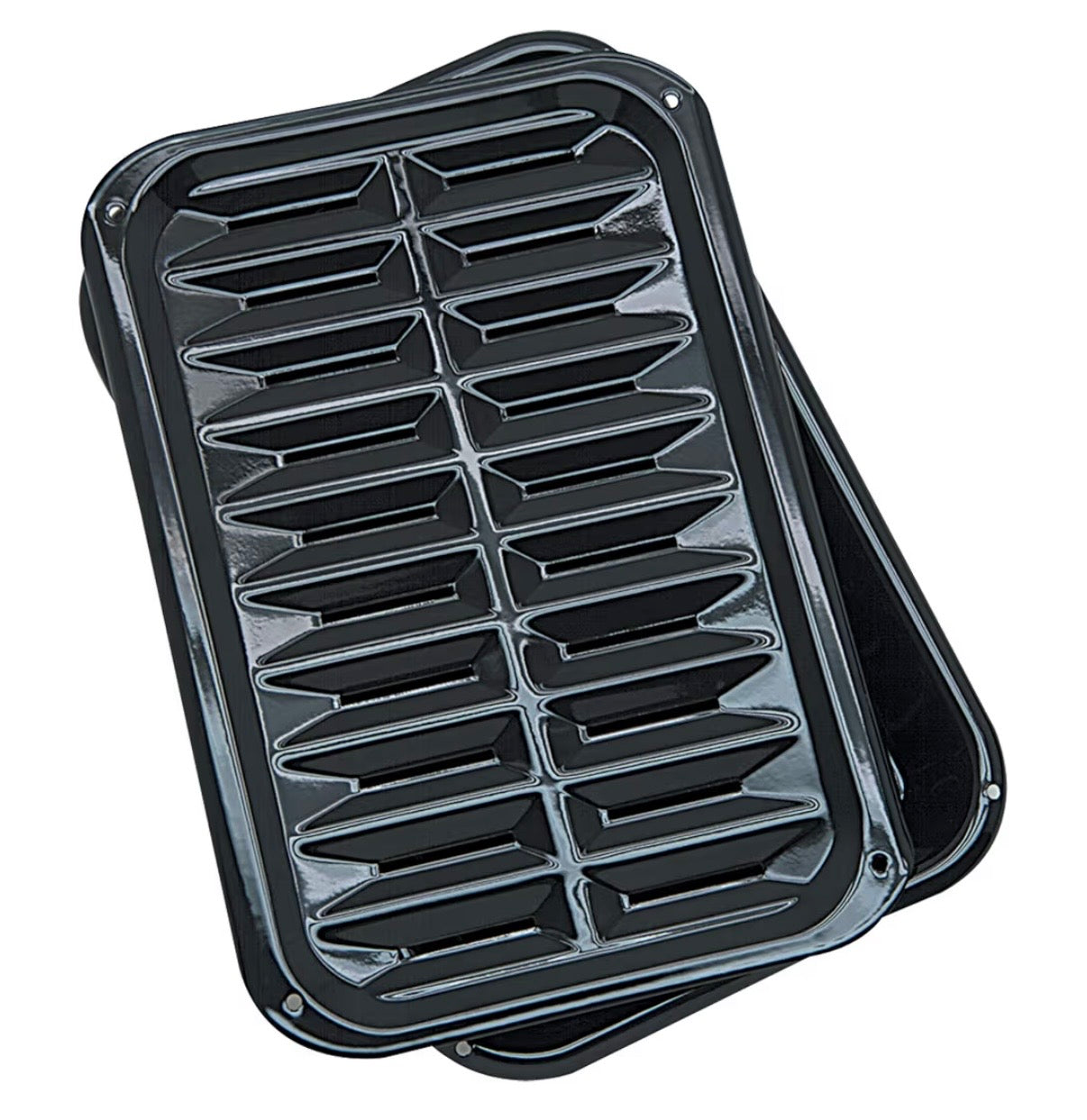 Range Kleen BP106X Made in the USA Junior Size Air Fry, Bake and Broil Pan 8.5" x 12.75" Black