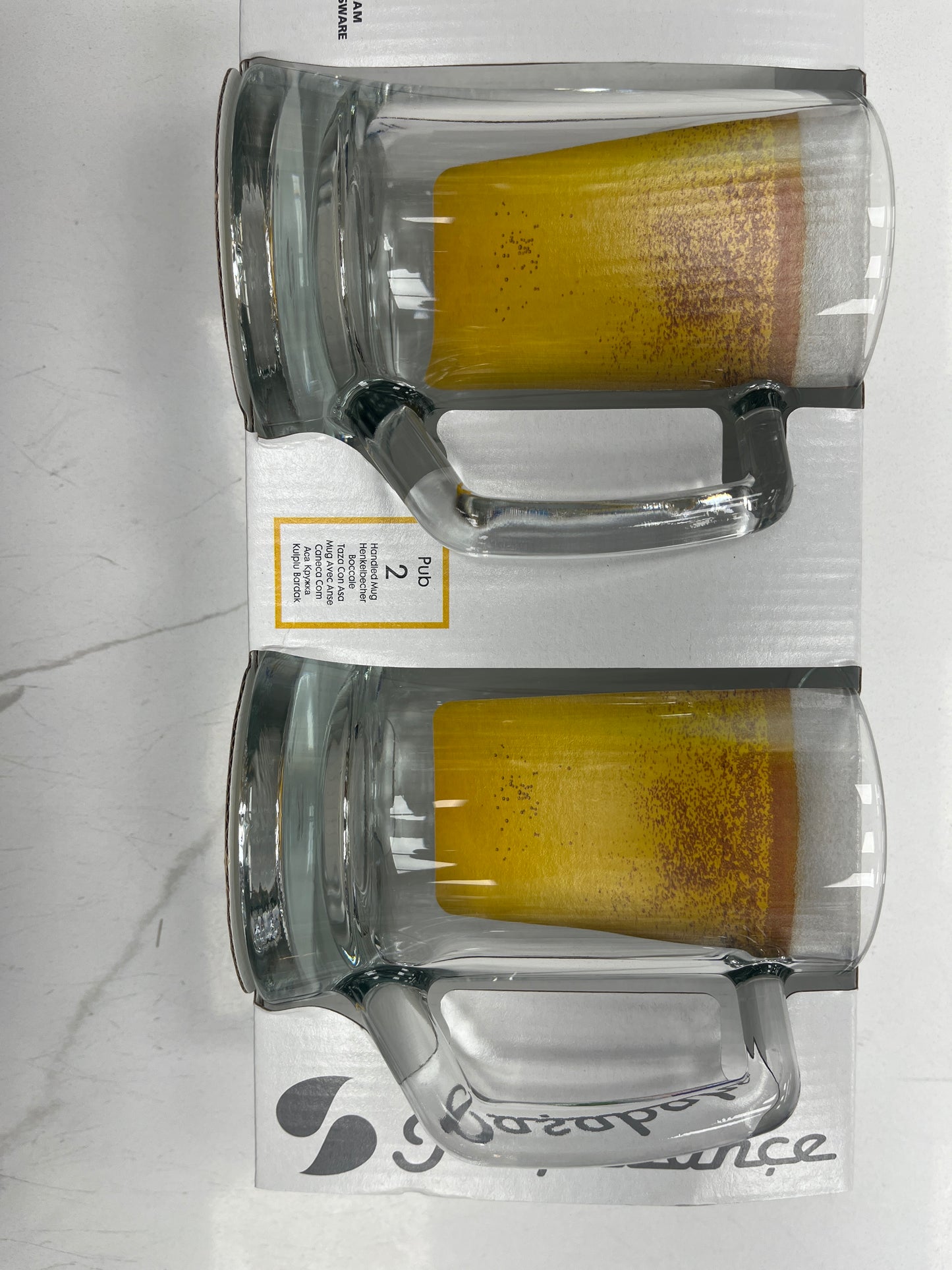 Glass beer mugs