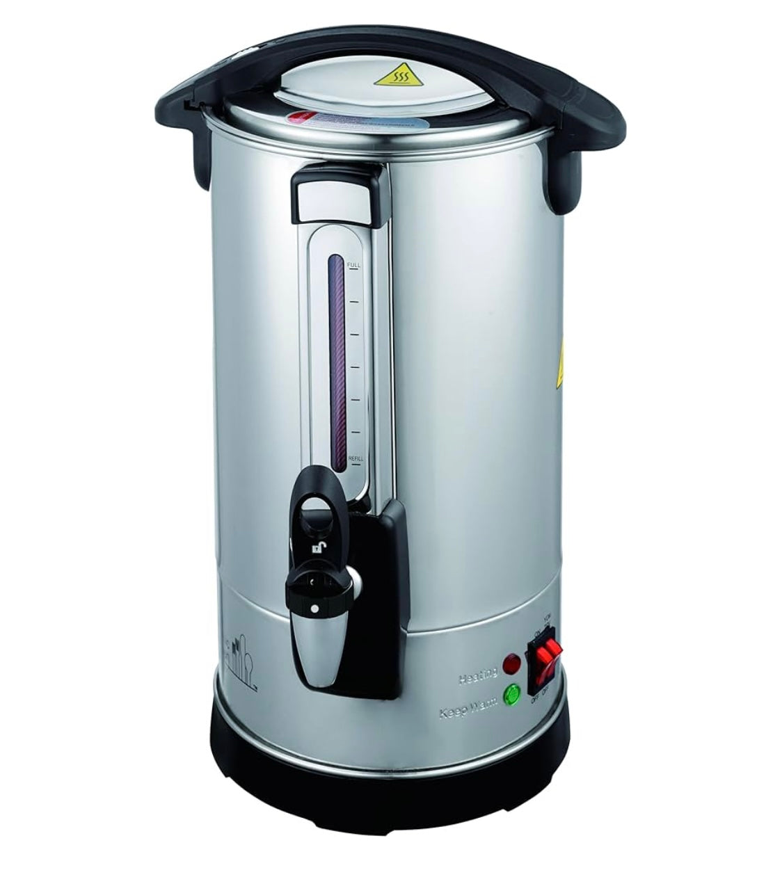 Classic Kitchen 40 Cup Hot Water Boiler Urn with Twisloc™ Safety Locking Tap, Stainless Steel Spout, Stainless Steel Double Wall Circuit Board Heating System allows Instant Reboil.