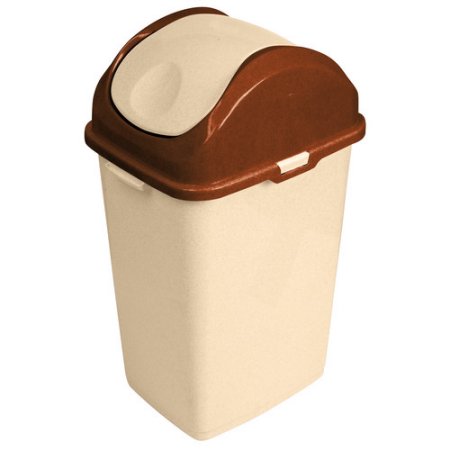 Trash Can 18Lt w/Lid Brown