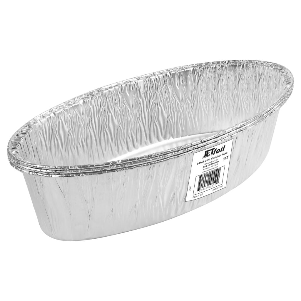 Oval L – Challah Aluminum Pans (3 Count)