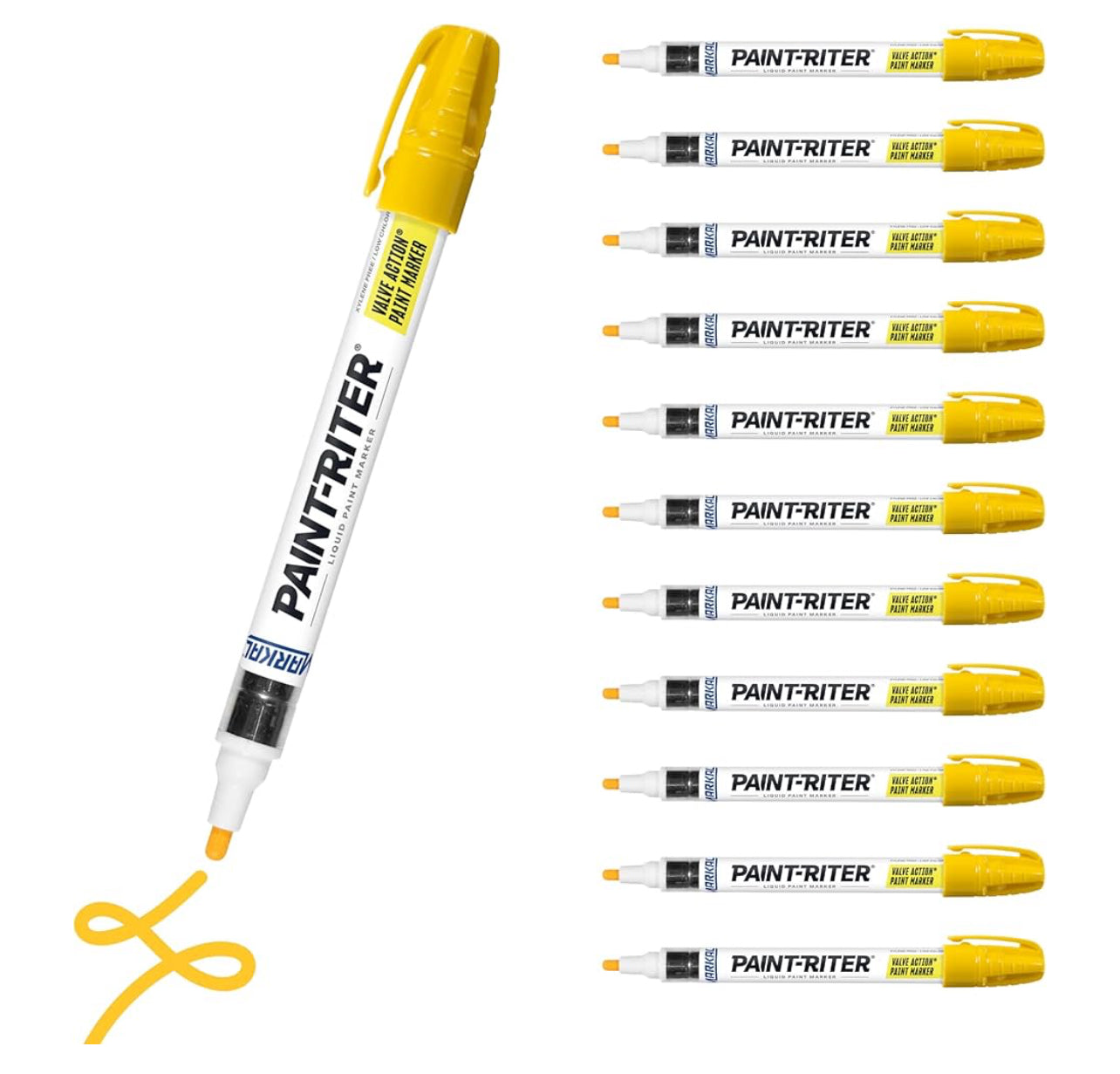 Paint writer, pen, water-based liquid paint marker yellow