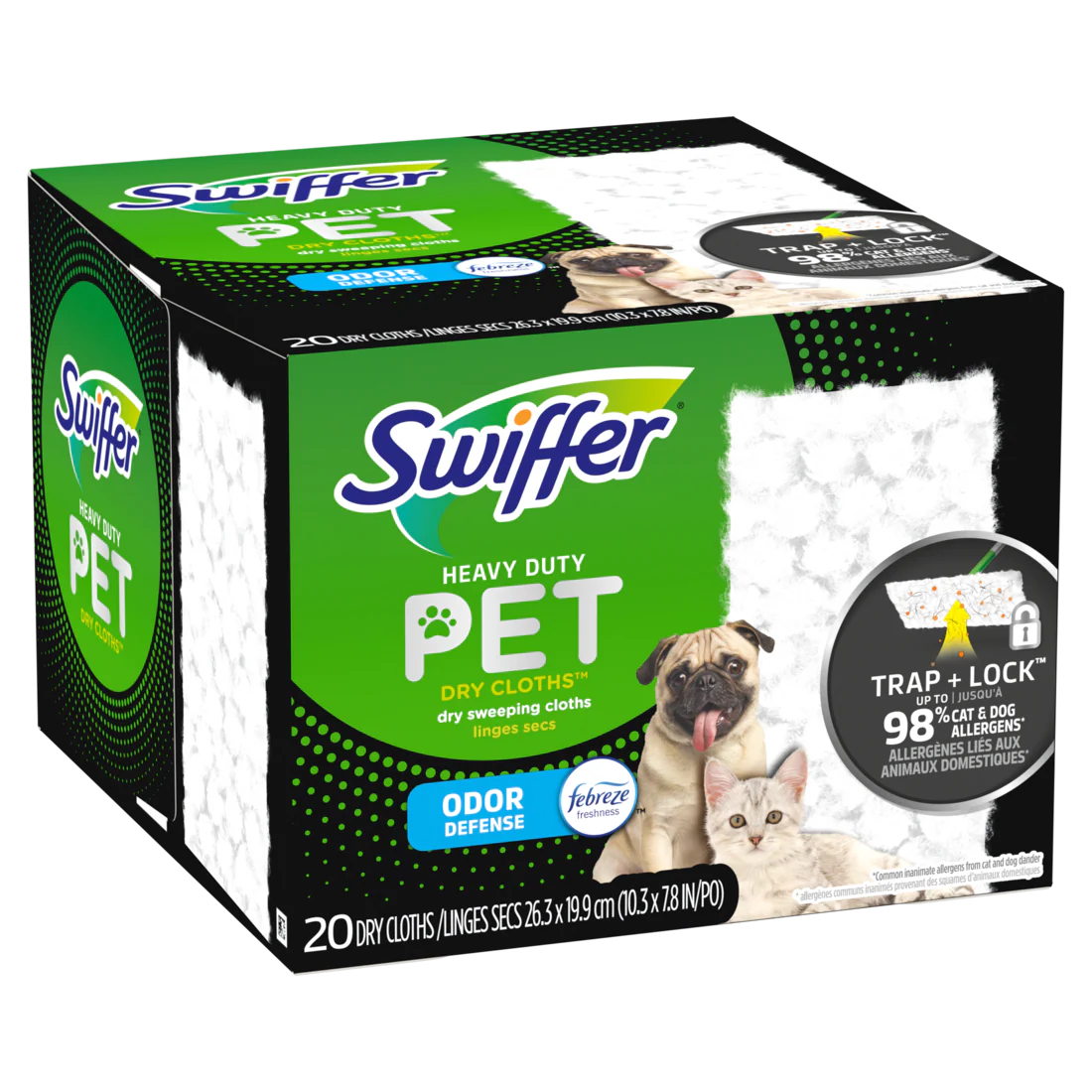 Swiffer Sweep + Mop Dry Pads Refill Floor Cleaner Cleaning Cloths Heavy Duty Pet - 20ct