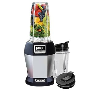 Ninja BL450C, Nutri Pro Personal Blender For Juices, Shakes & Smoothies, 18 and 24 Oz cups, Black/Silver, 900W (Canadian Version)