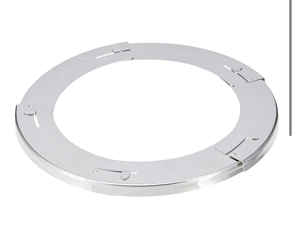 Adjustable size pie crust shield fits 9 inches to 11 inches