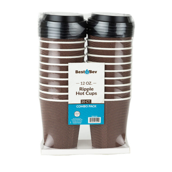 12oz Ripple Cups Brown Combo (20 Count)