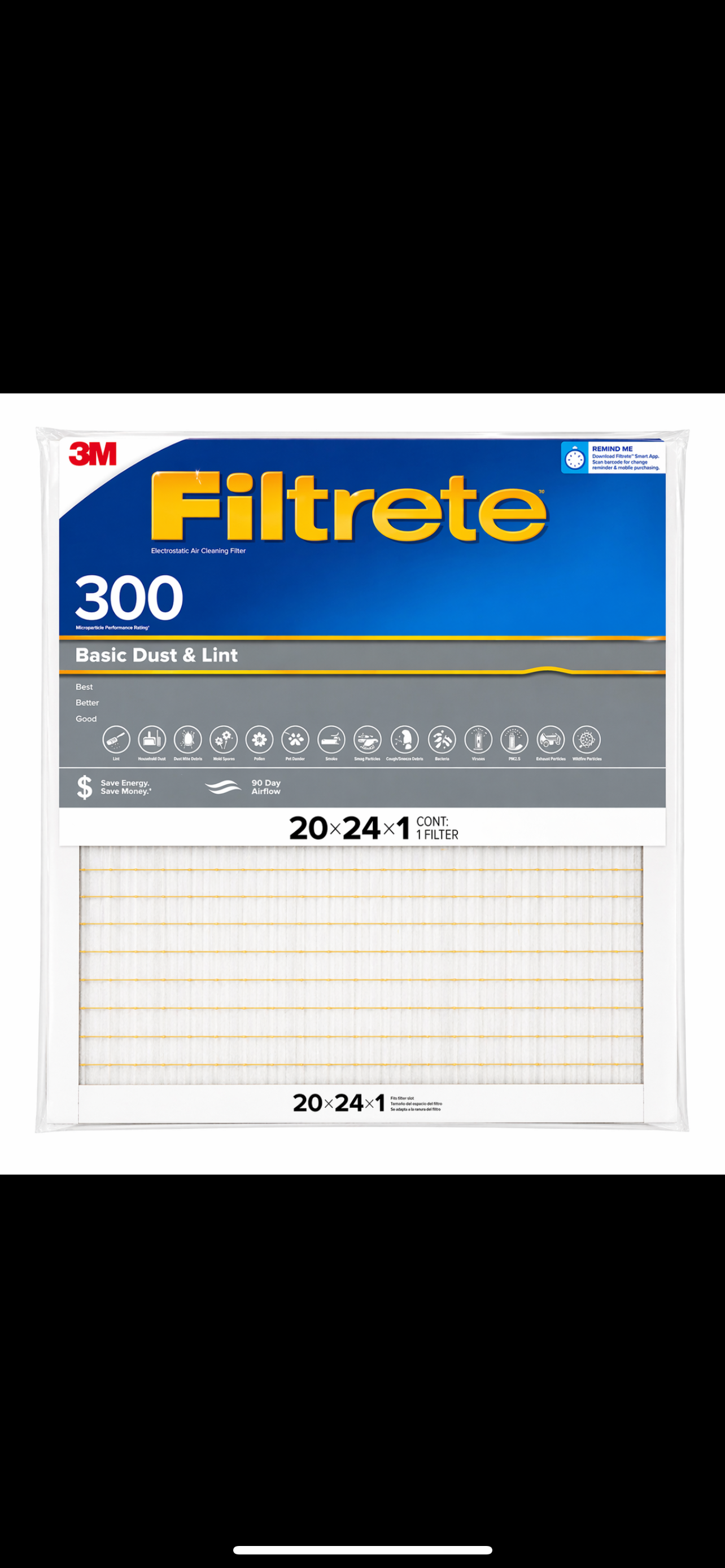 AIR COND FILTER-CENTRAL AIR 20x24x1
