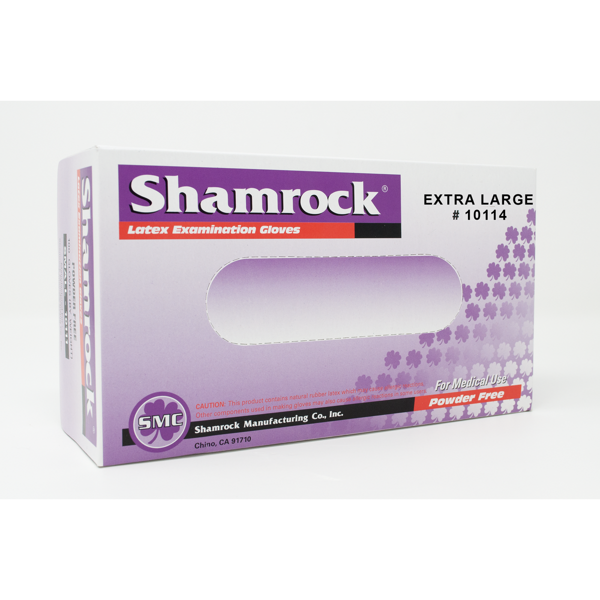 Shamrock Powder Free Textured Latex Examination Gloves size Large 100 pack