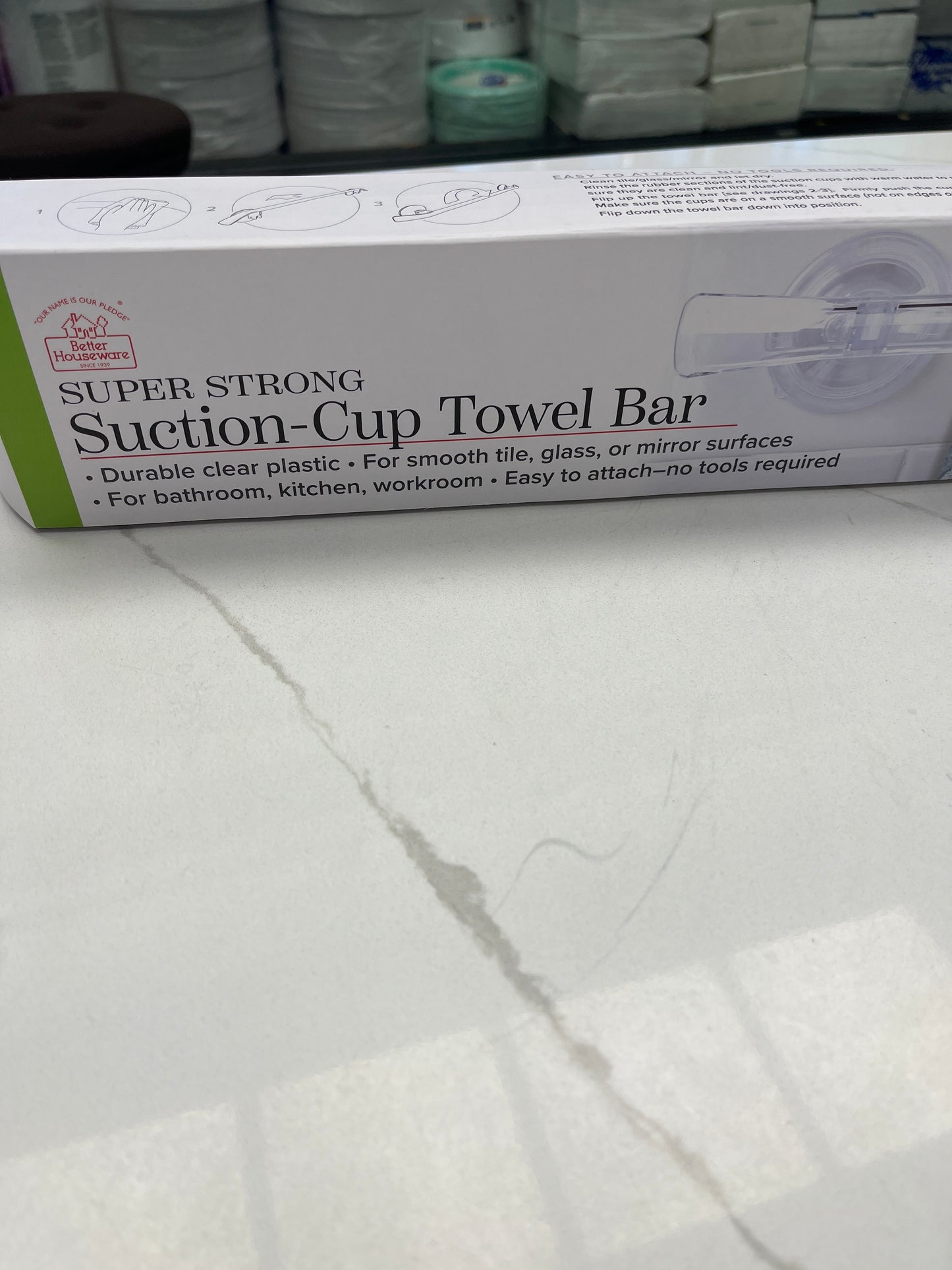 Suction cup towel bar