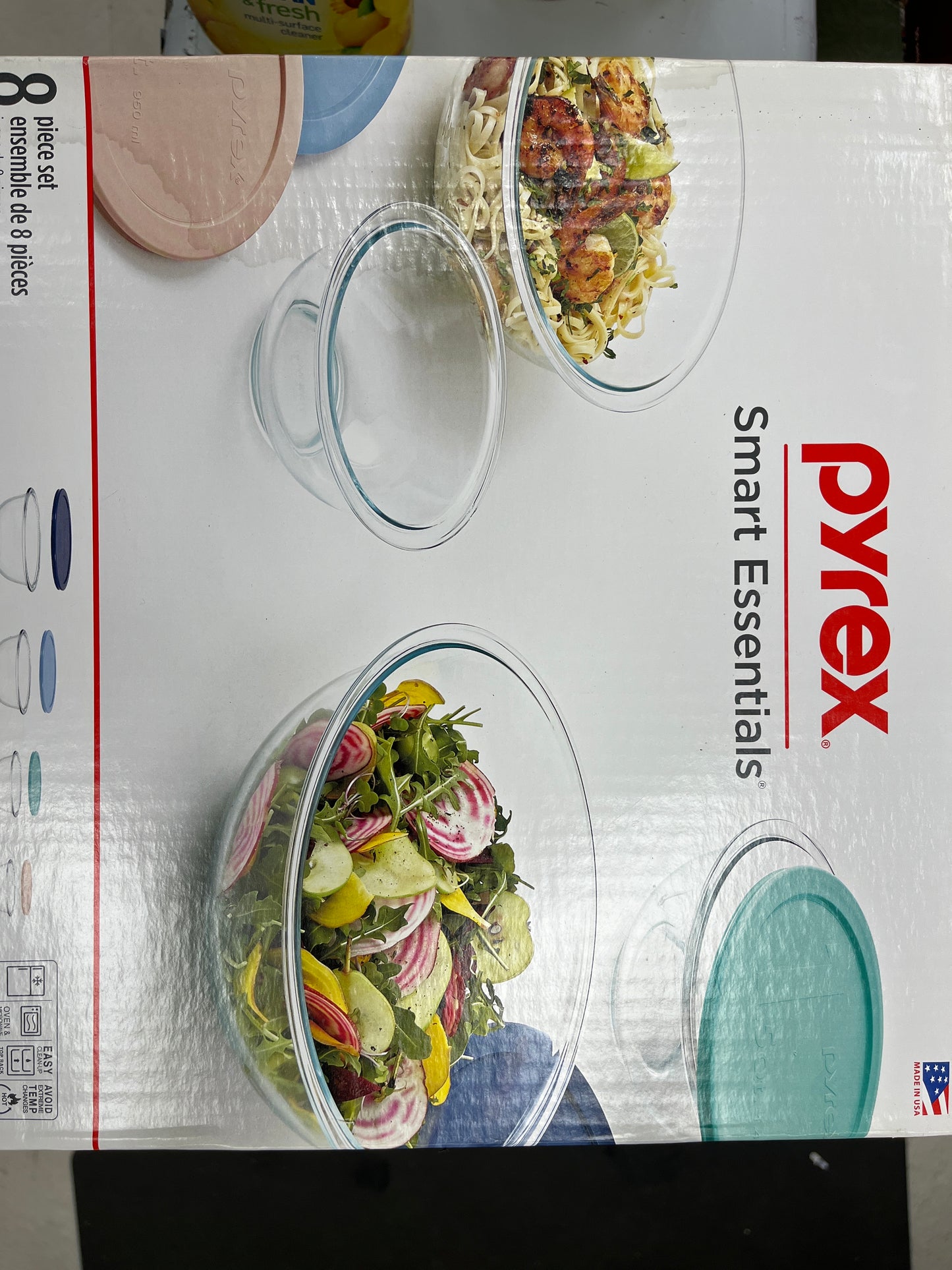 Pyrex smart essentials, eight piece mixing bowl set