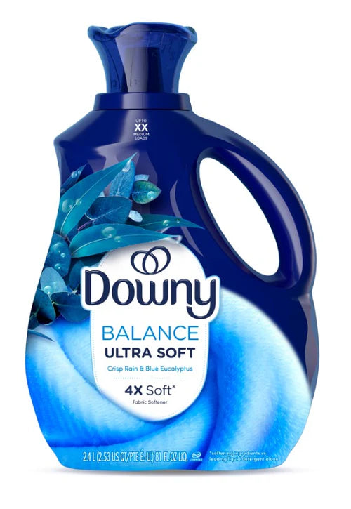 Downy Ultra Soft Fabric Softener Liquid Balance Crisp Rain and Blue Eucalyptus 138 Loads - 93oz