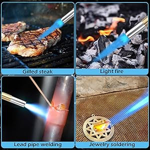 Metal Handle High Intensity Gas Welding Torch Head,Fuel by MAPP MAP PRO Propane, Professional Grade Auto Trigger Start Nozzle For Plumbing,HVAC,Soldering Brazing, Heavy Duty