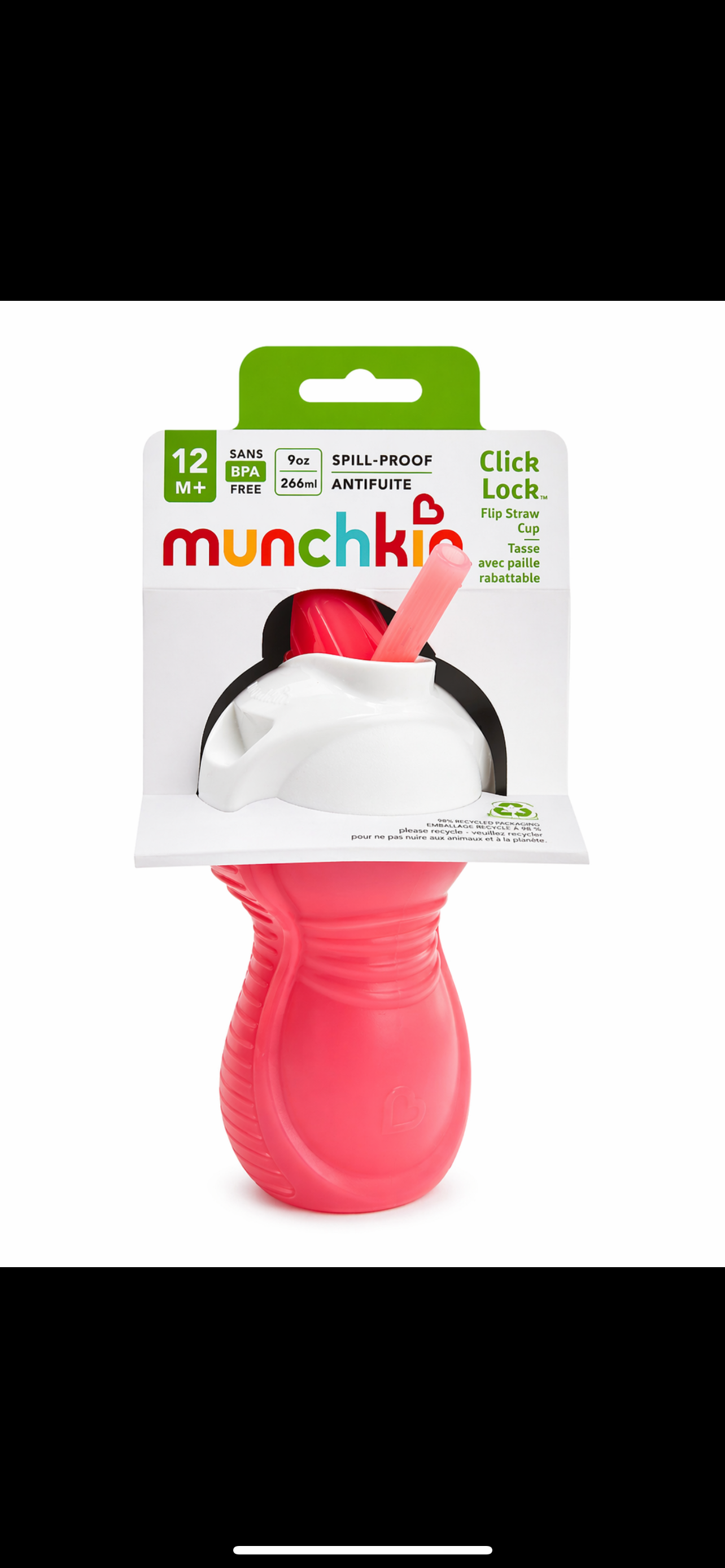 Munchkin Click Lock Flip Straw Cup 9oz