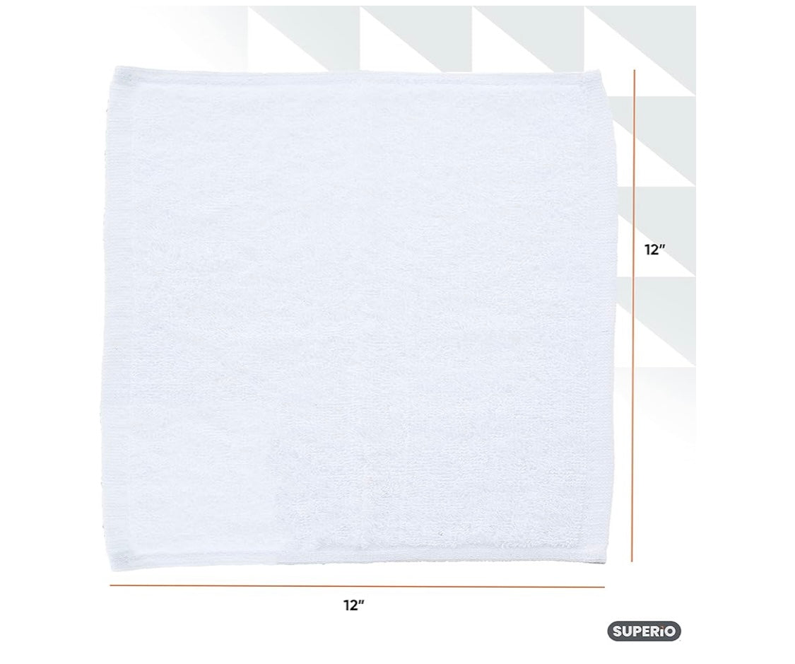 All purpose 100% cotton Terry cloth 6pk 12x12