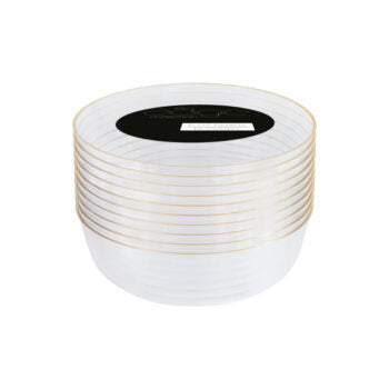 Edge Bowls 6oz Clear with Gold Rim (10 Count)