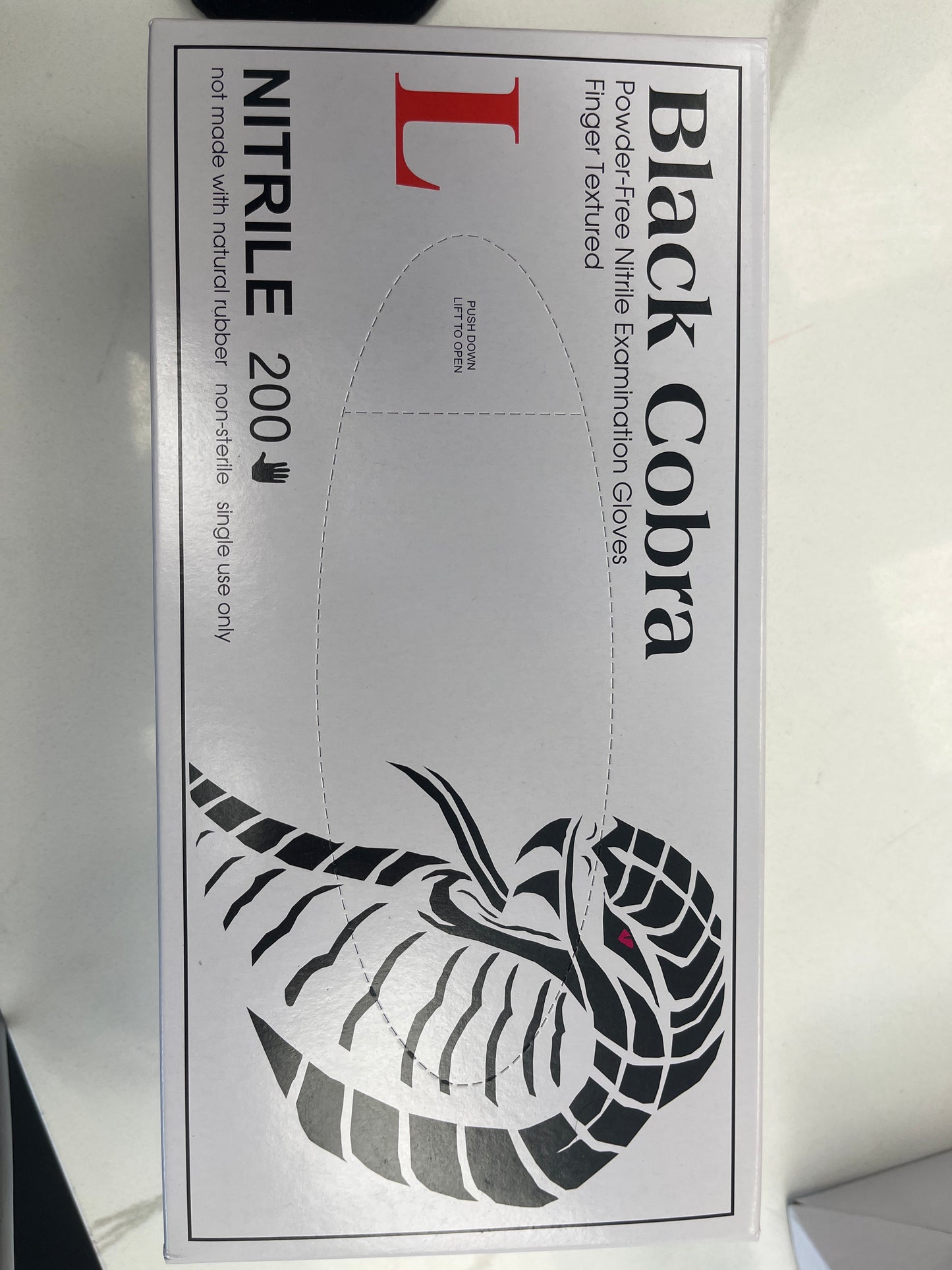 Nitrile, gloves, black cobra 200 count