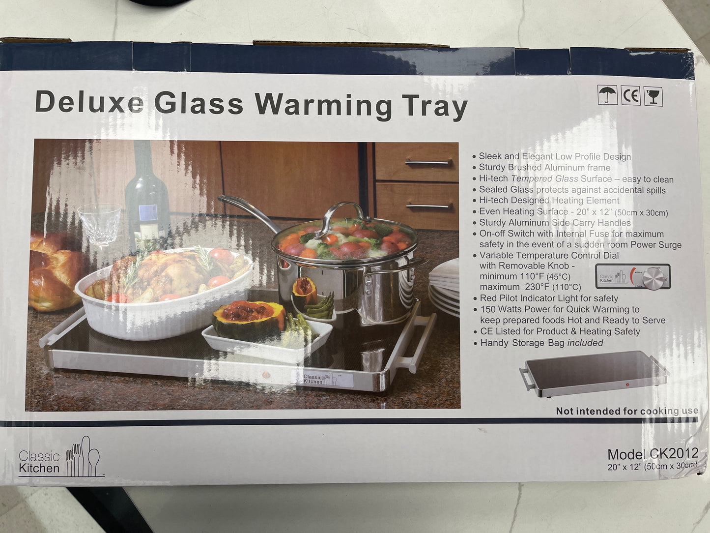 Classic Kitchen shabbos Glass Tray