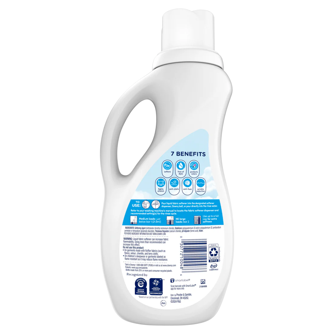 Downy Ultra Free & Gentle Hypoallergenic Laundry Liquid Fabric Softener 60 Loads - 44oz