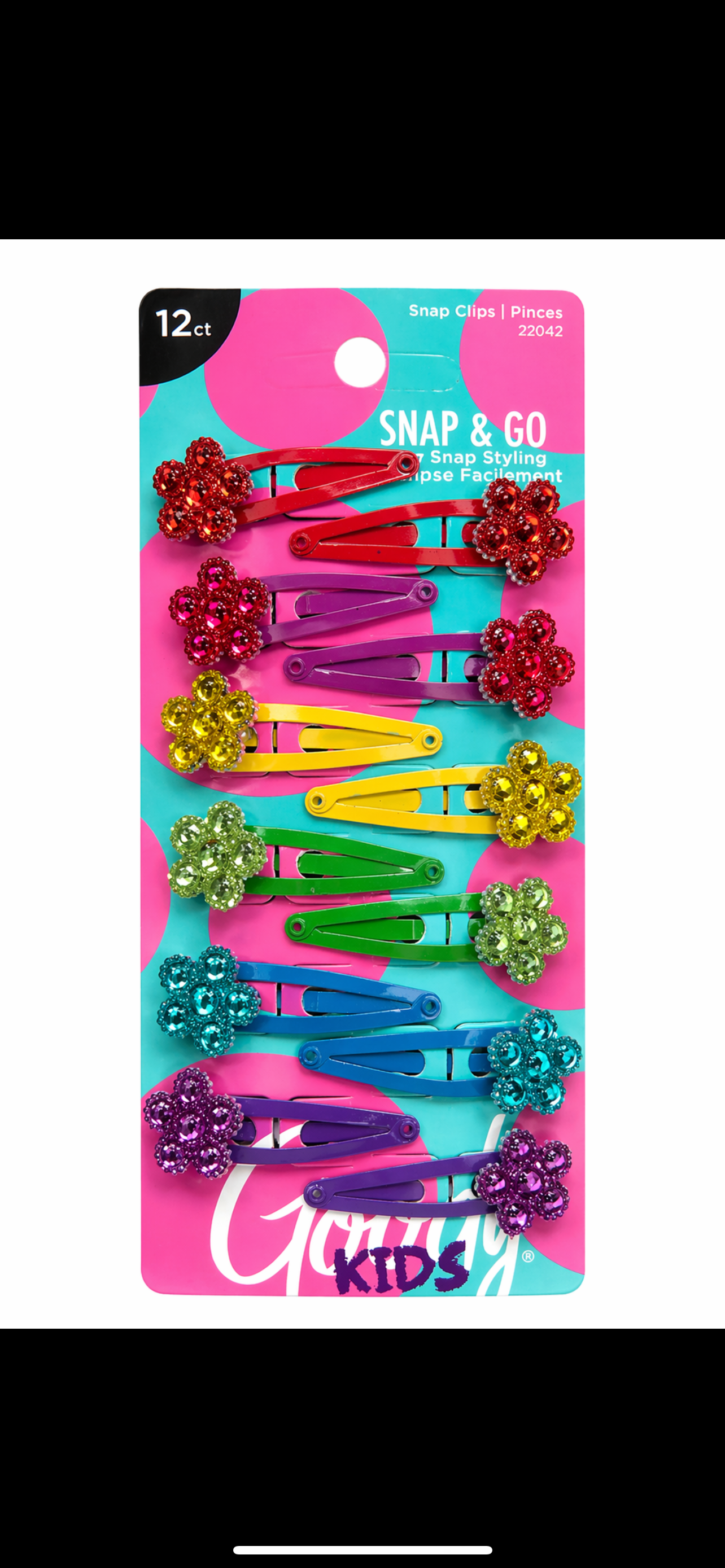 Goody Snap Clips Flower 12 pk