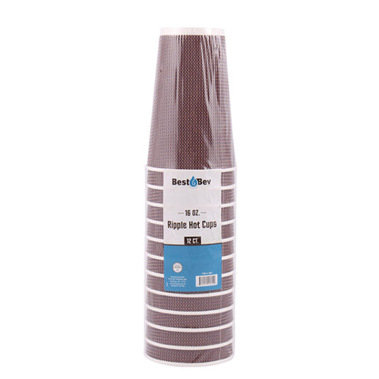 16oz Ripple Cups Brown (12 Count)