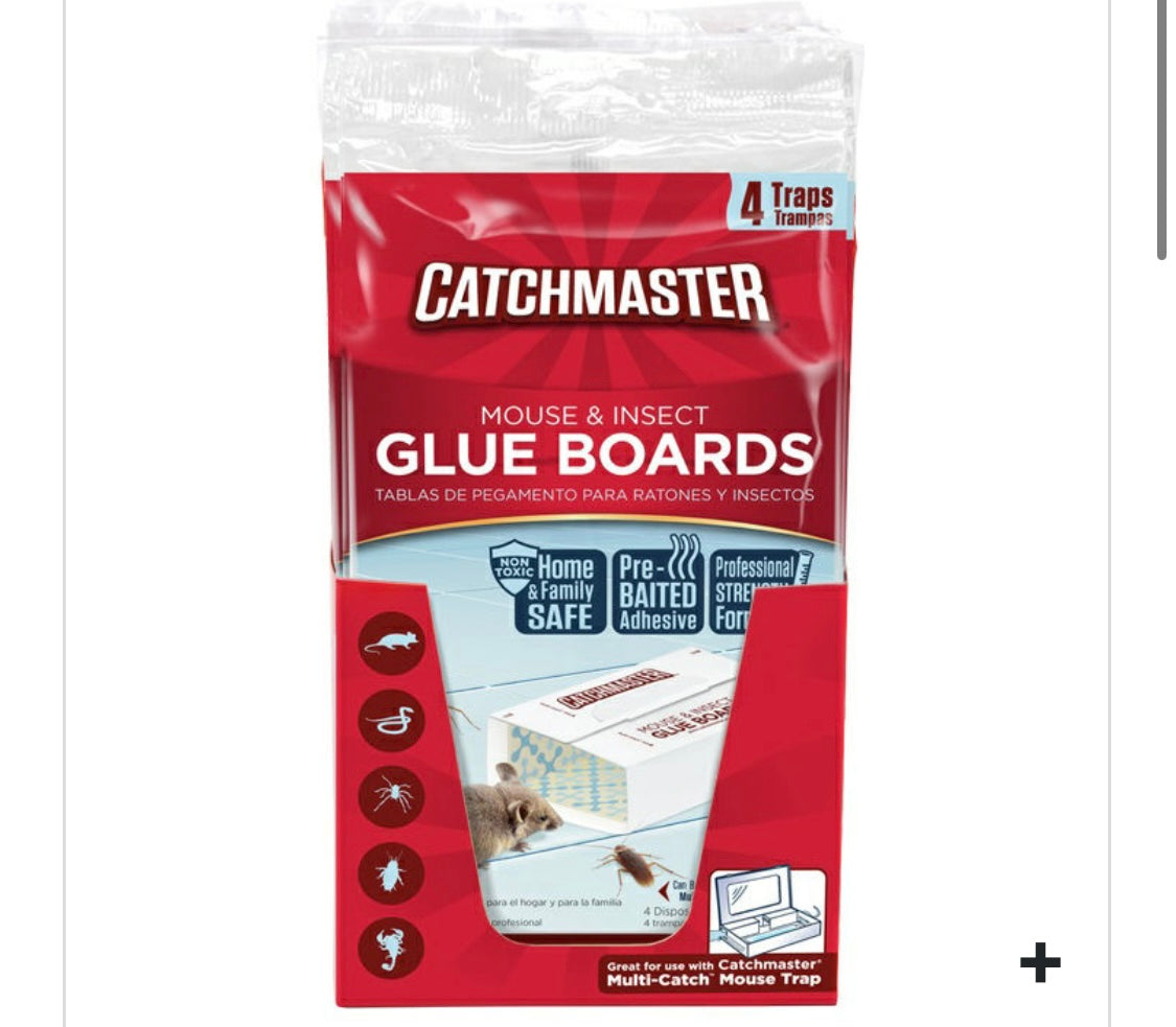 CATCHMSTR-GLUE BOARD-MOUSE 4pk HANG