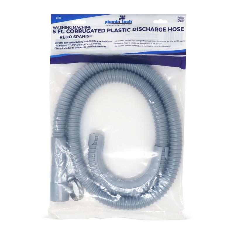 5' Corrugated Plastic Washing Machine Discharge Hose
