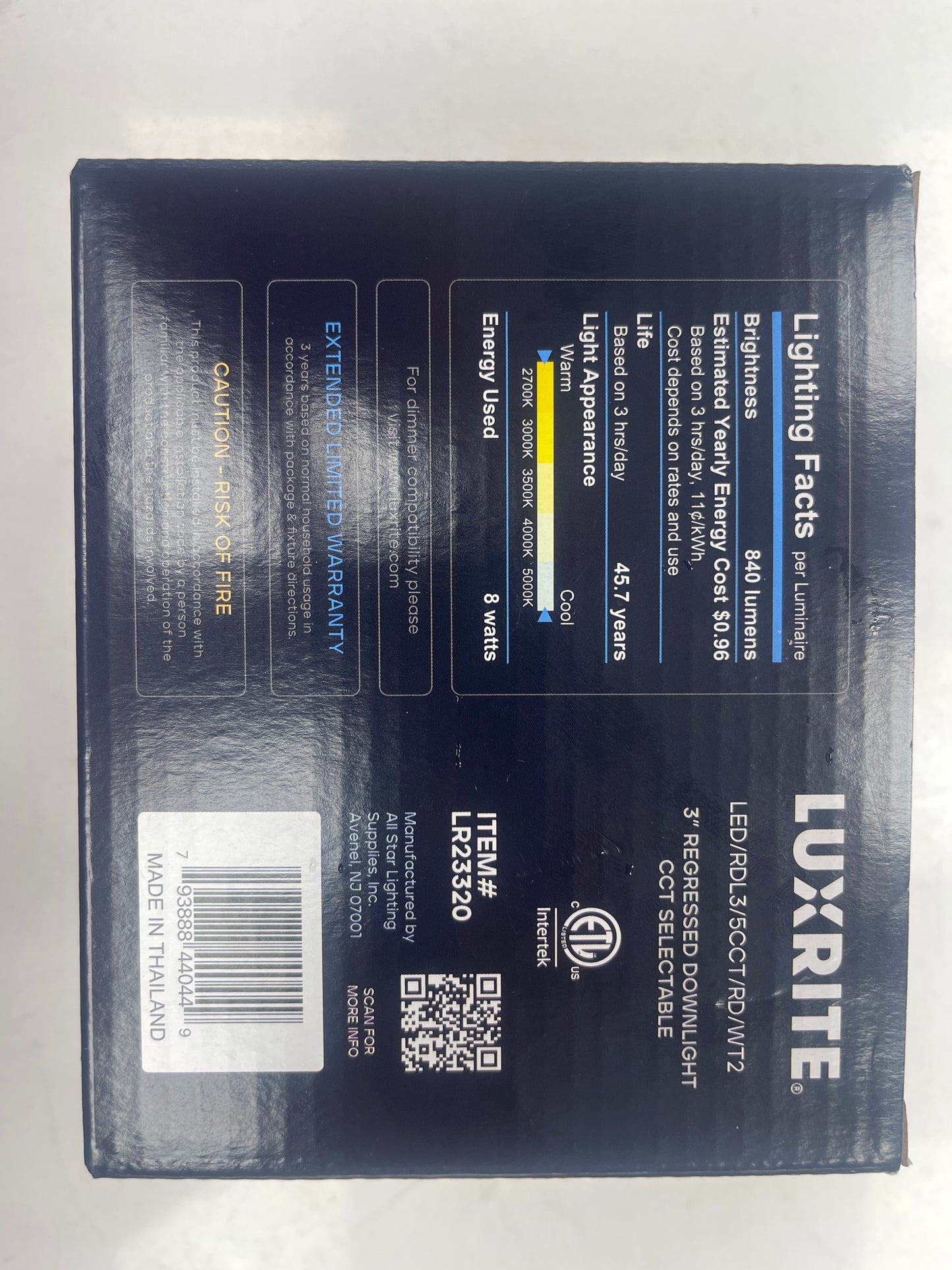 Luxrite LR23320 3inch recessed down light 