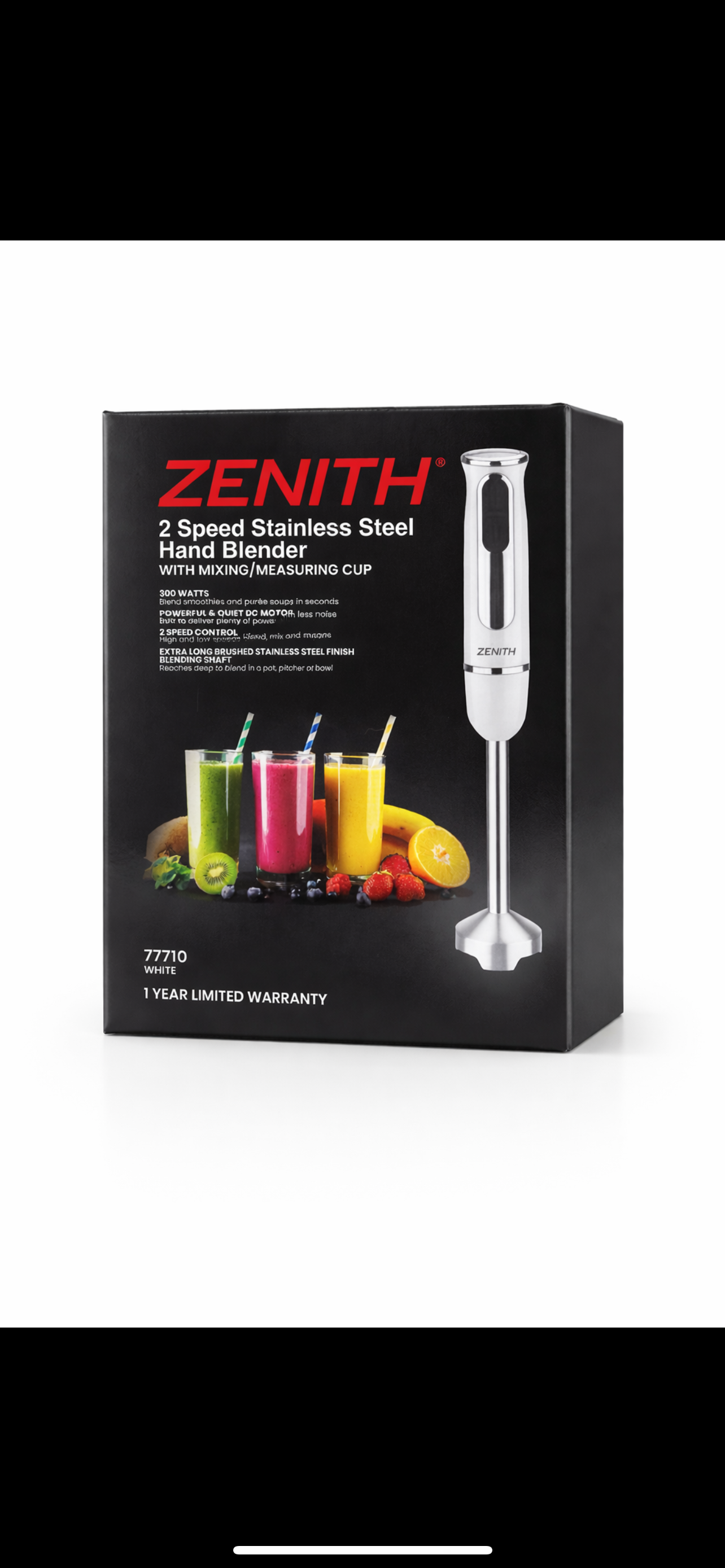 ZENITH2 speed stainless steel hand blender with mixing measuring cup