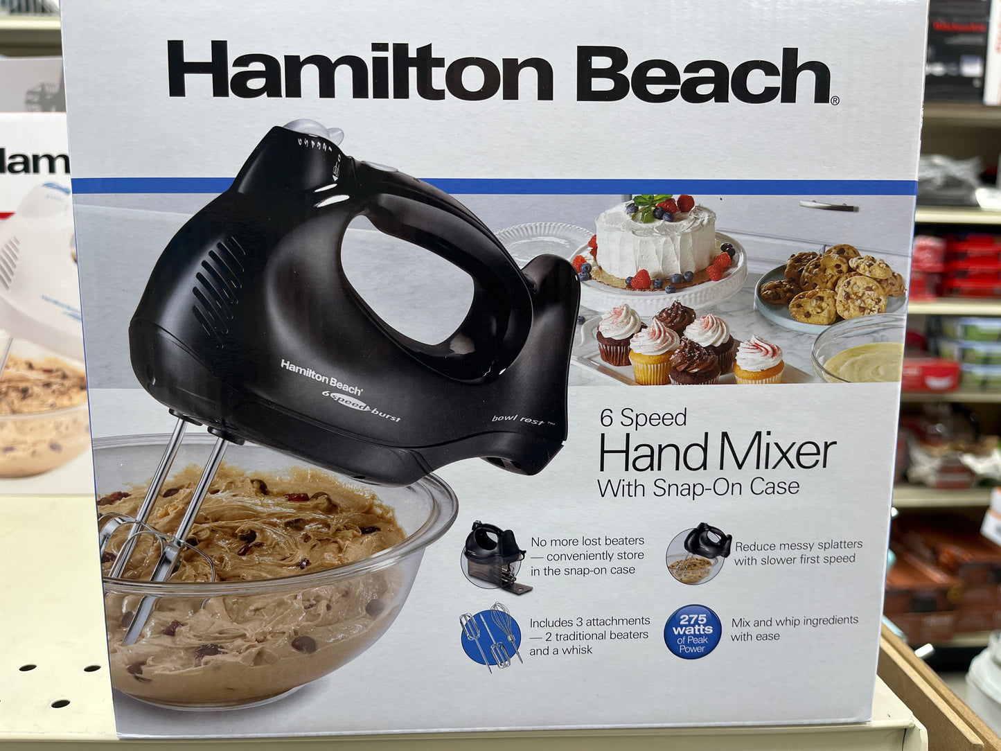 Hamilton Beach hand mixer 6 speed color black