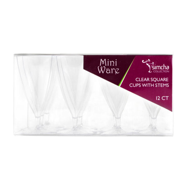 MiniWare Square Clear Cup On Stem 2.5 oz