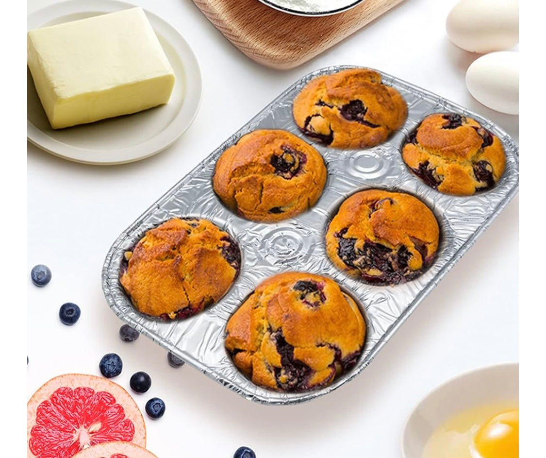 Aluminum Muffin Pans XL 6 cavity