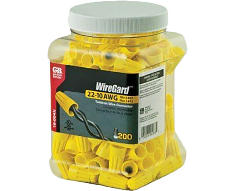 Gardner Bender
WIREGARD YELLOW, GB-4, MEDIUM JAR; 200/JAR WIRE CONNECTORS