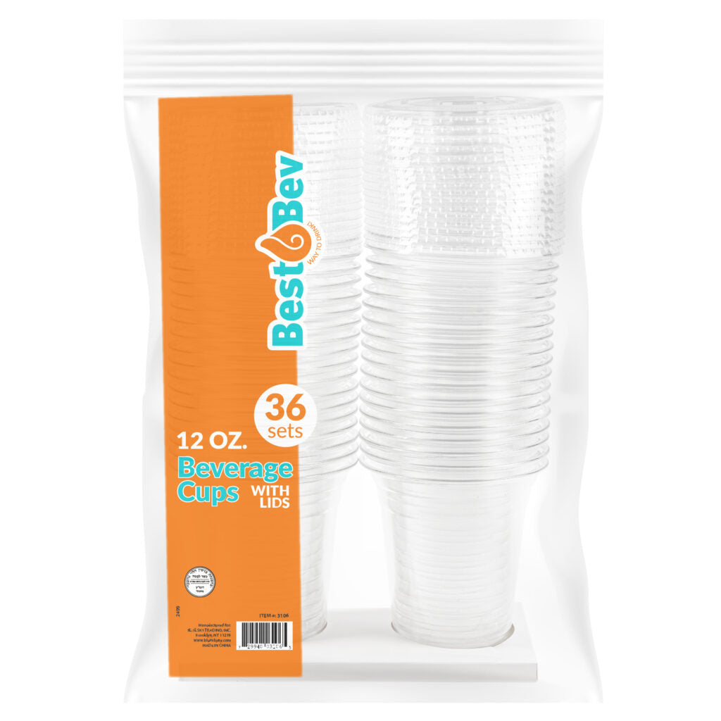 PET Cups/Lids Combo 12oz (36 Count)
