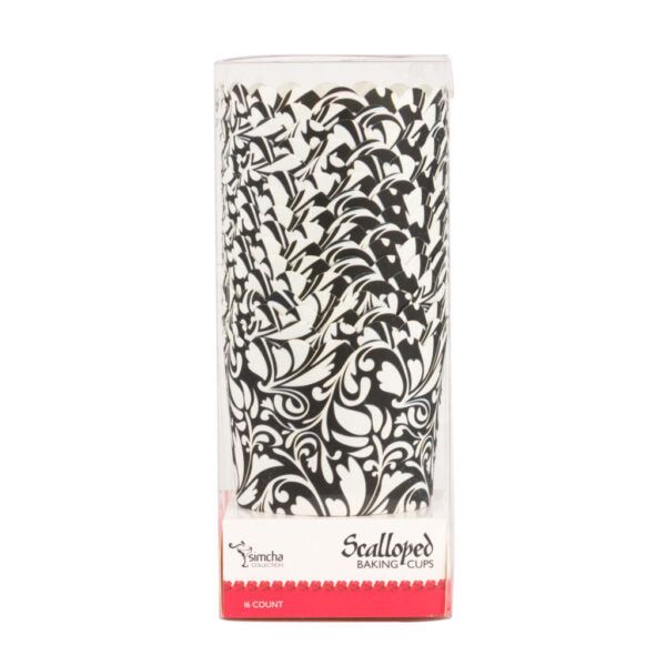 Scalloped black/white design Large Baking Cup (16 Count)