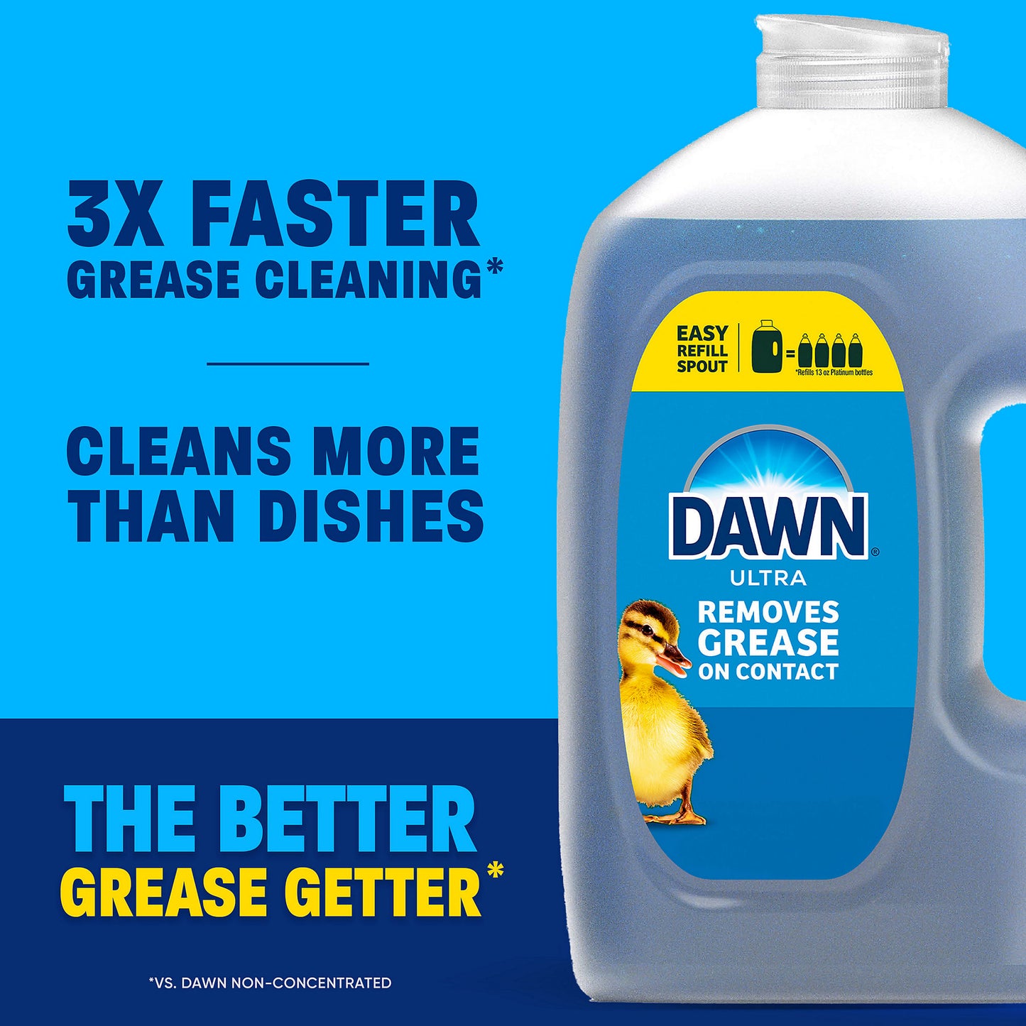 Dawn Platinum Dish Soap Dishwashing Liquid with Grease Removal - Fresh Rain, 90 oz.