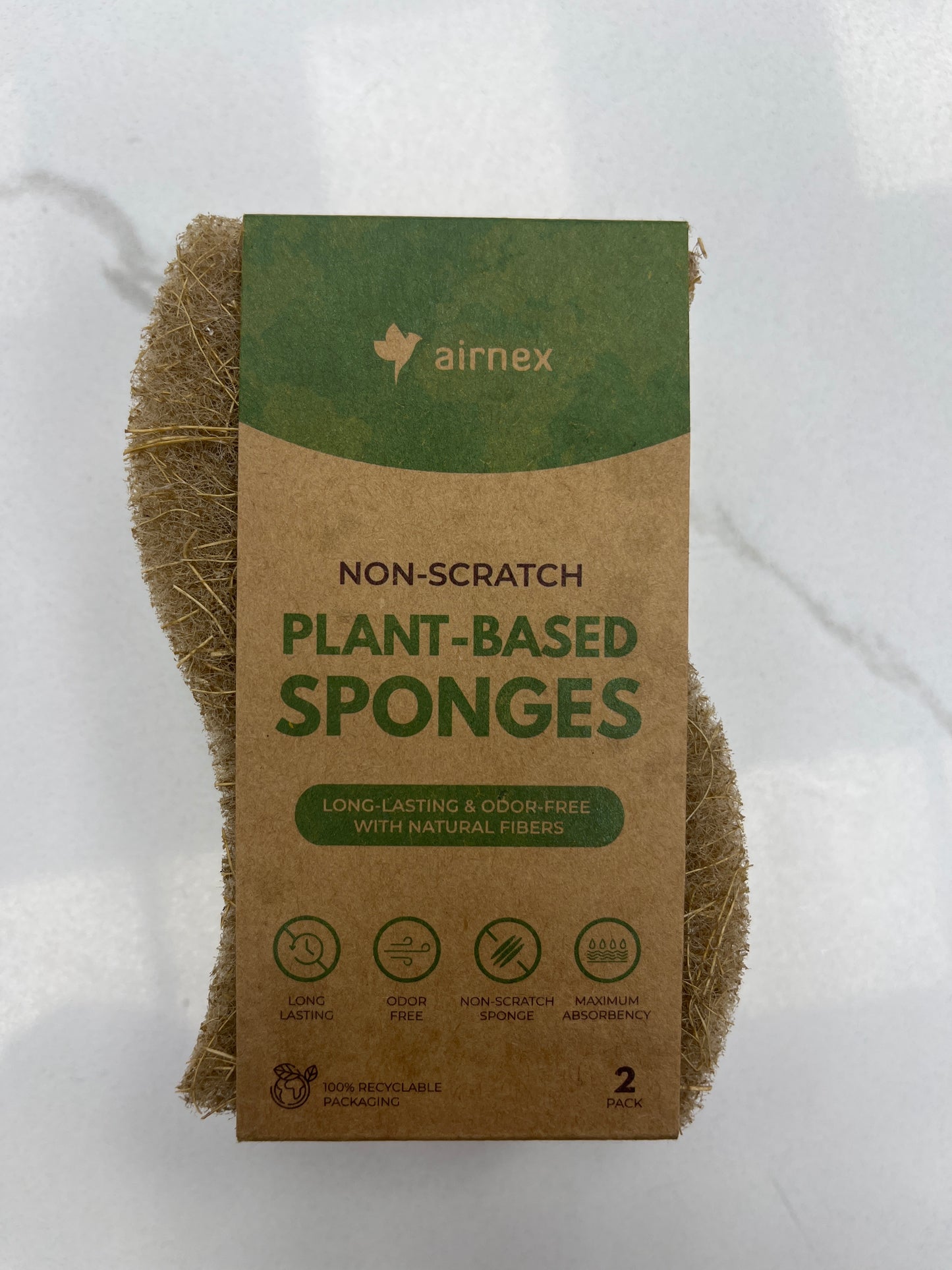 Plant-based sponges non-scratch