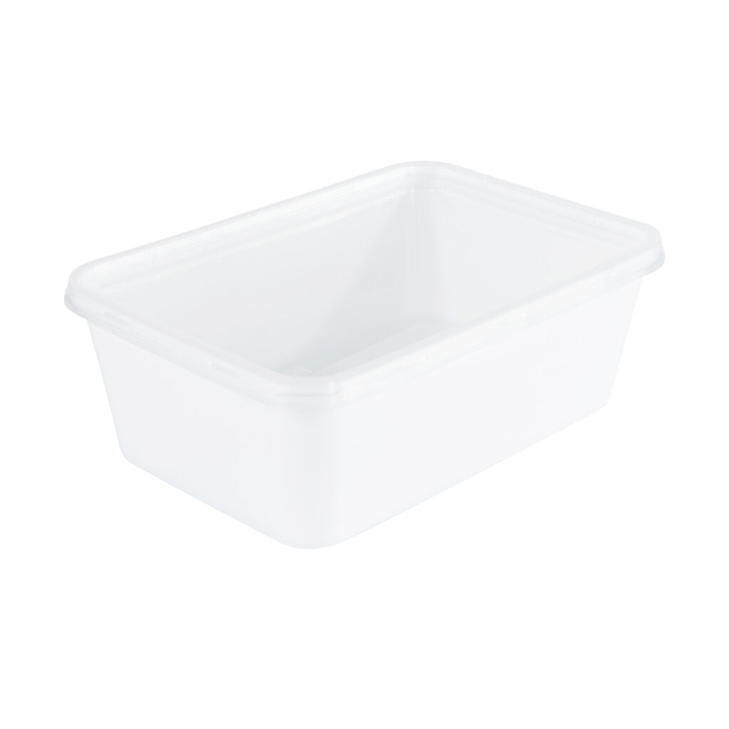 Rectangle Containers 34oz White (8 Count)