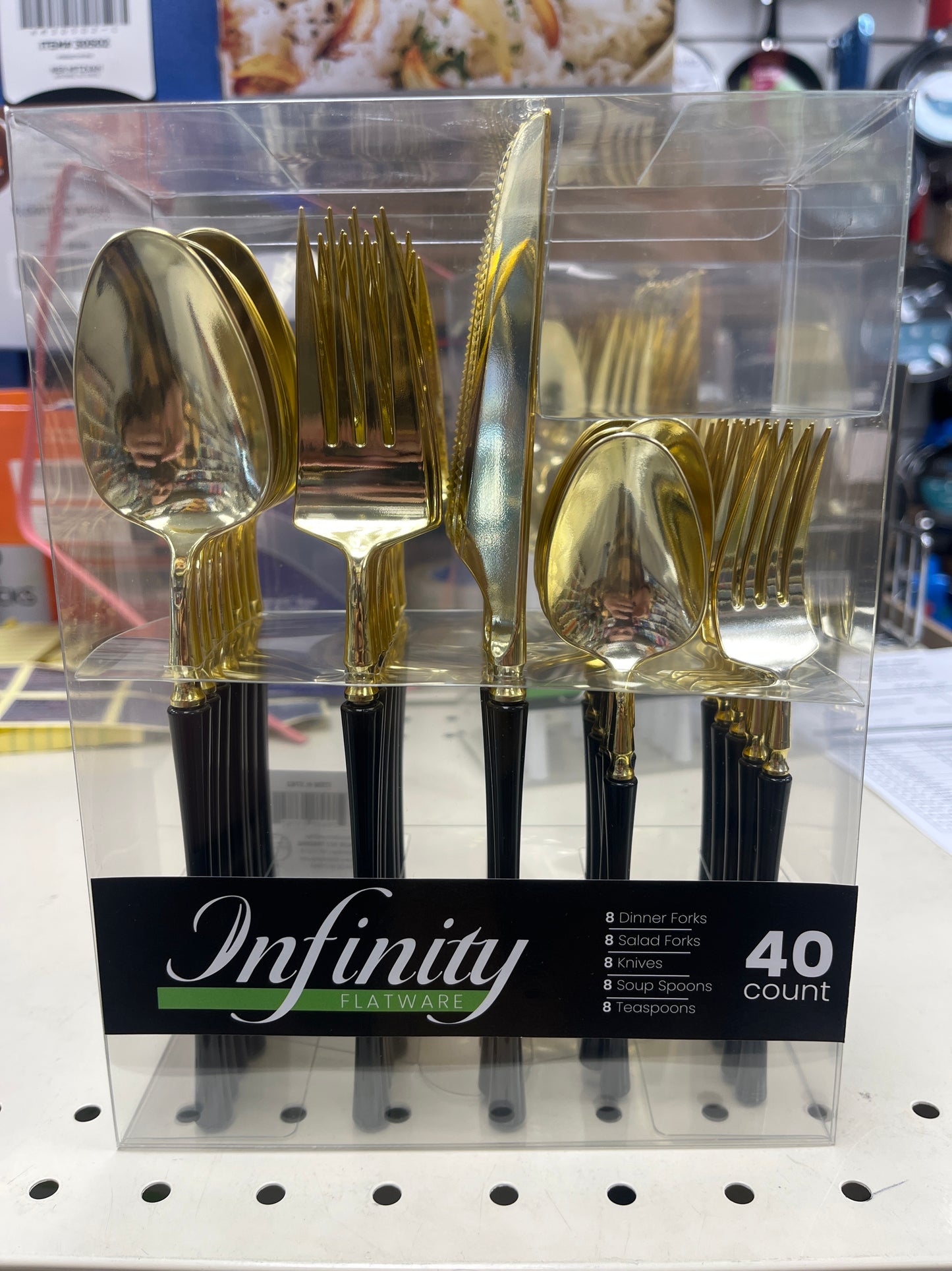 40 pc Flatware Blk & Glo