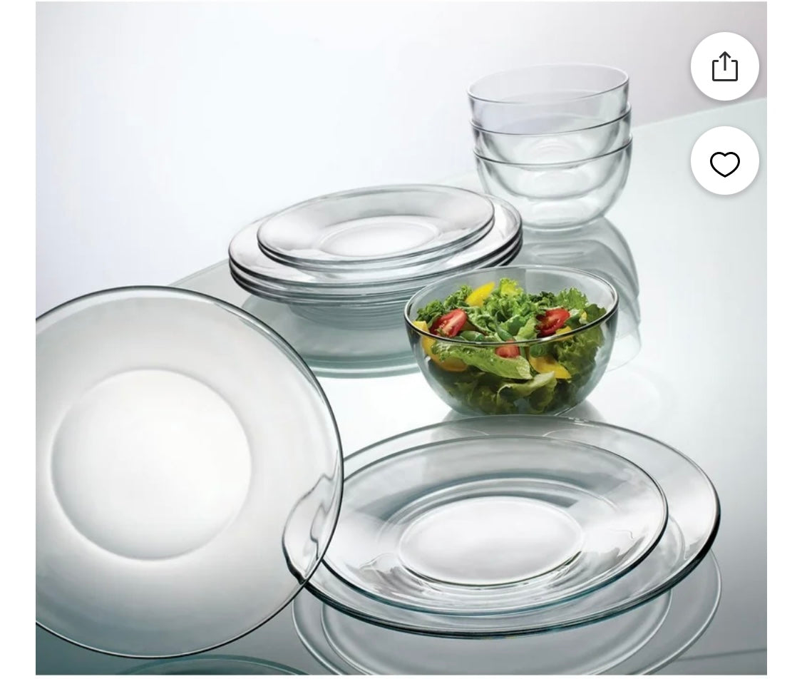 ANCHOR HOCKING 12pc dinnerware set 