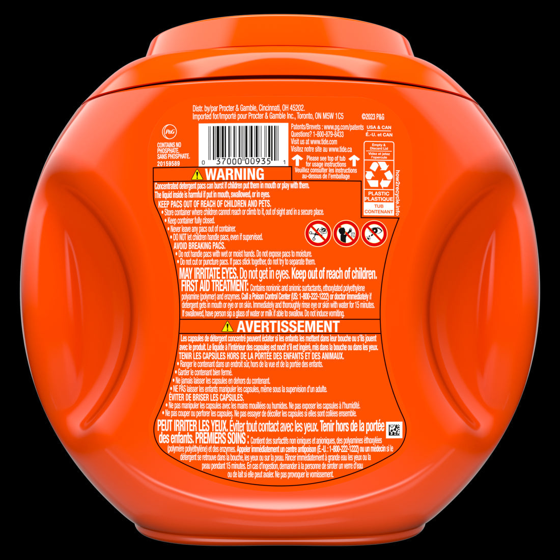 Tide PODS laundry detergent pacs 3-in-1 Stain Remover Odor Fighter Color Protector HE compatible Original Scent - 57ct