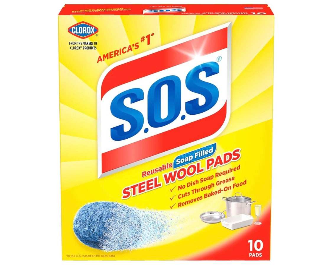 S.O.S steel wool pads 10 pads