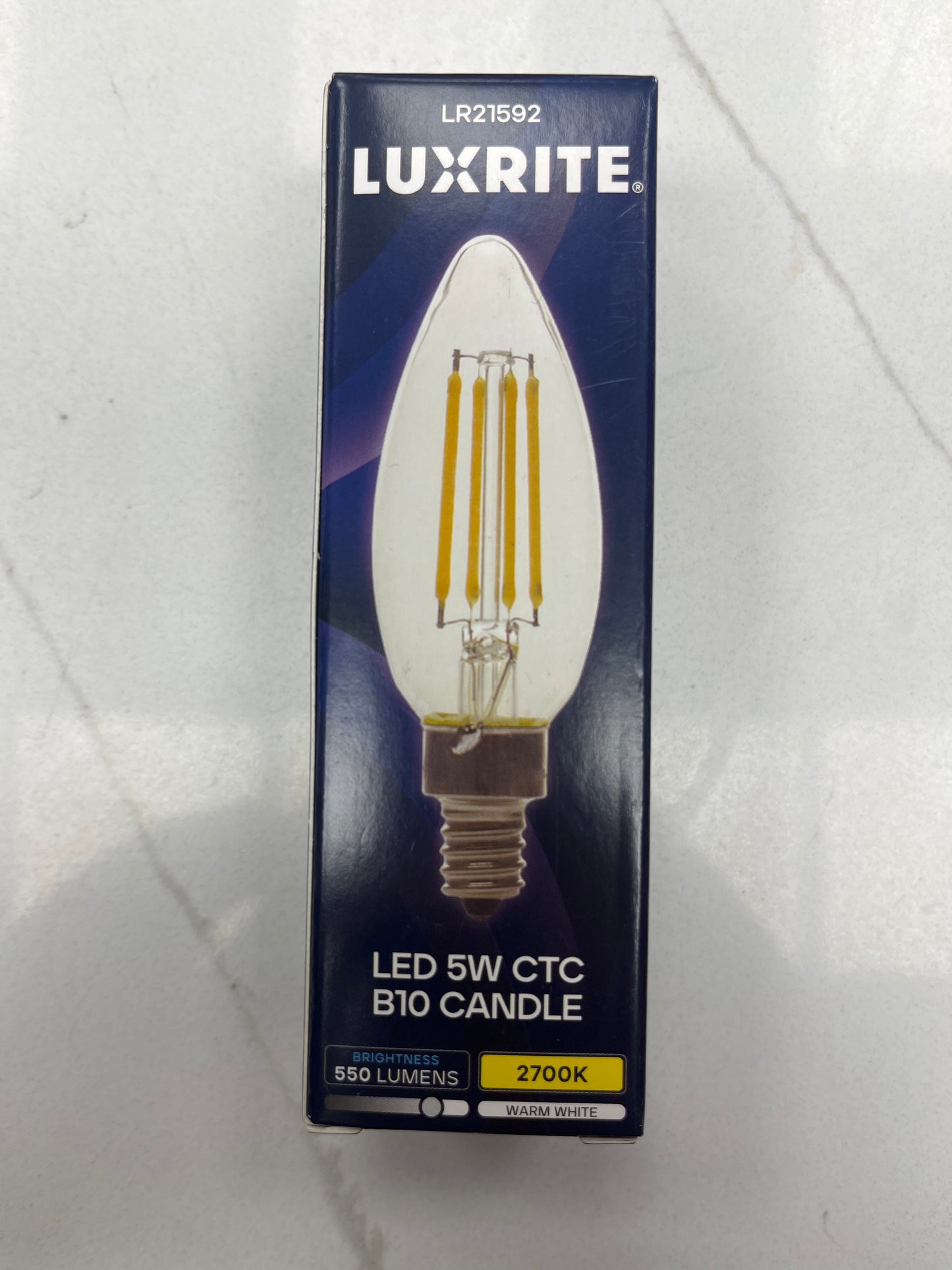 Luxrite chandelier bulb 2700K
