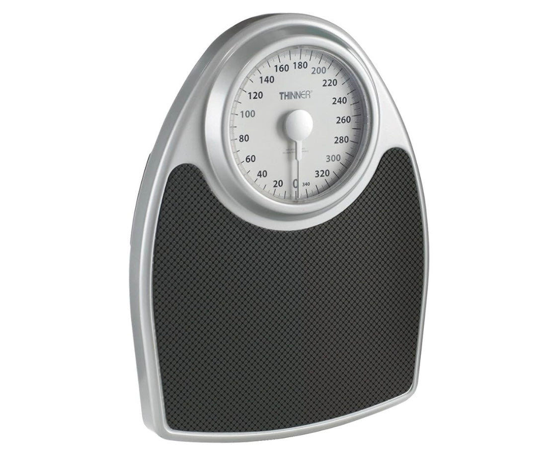 THINNER Extra-Large Dial Analog Precision Bathroom Scale, Analog Bath Scale - Measures Weight Up to 330 lbs.