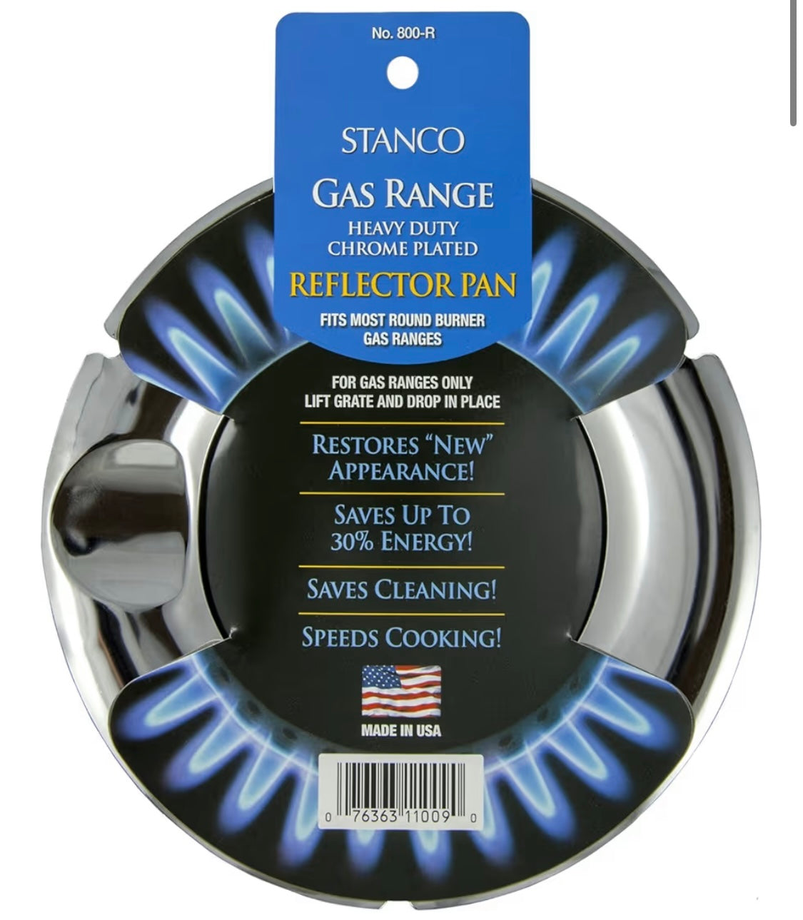 Stanco, Chrome Round Gas Pan, 7-Inch